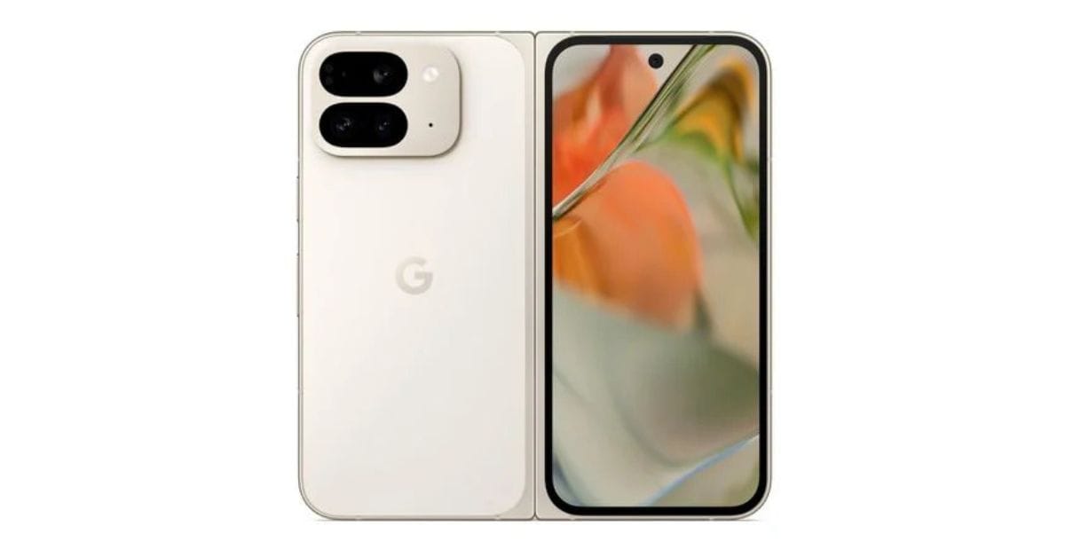 Google Pixel Fold 摺疊手機外螢幕與背面設計示意圖
