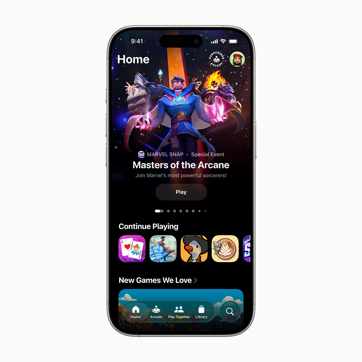 iOS 26 功能解析:Apple Intelligence 來襲,iPhone 進入 AI 個人時代 14 全新的 Apple Games app 是集結玩家所有遊戲的整合平台,讓玩家能繼續遊玩喜愛的遊戲、發掘下一款心頭好,並與朋友一起享受更多樂趣。