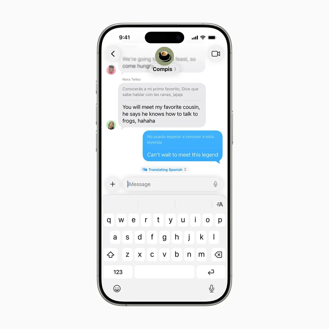 iOS 26 功能解析:Apple Intelligence 來襲,iPhone 進入 AI 個人時代 7 Live Translation 整合至「訊息」、FaceTime 和「電話」中,協助使用者跨語言溝通,即時翻譯文字與語音內容