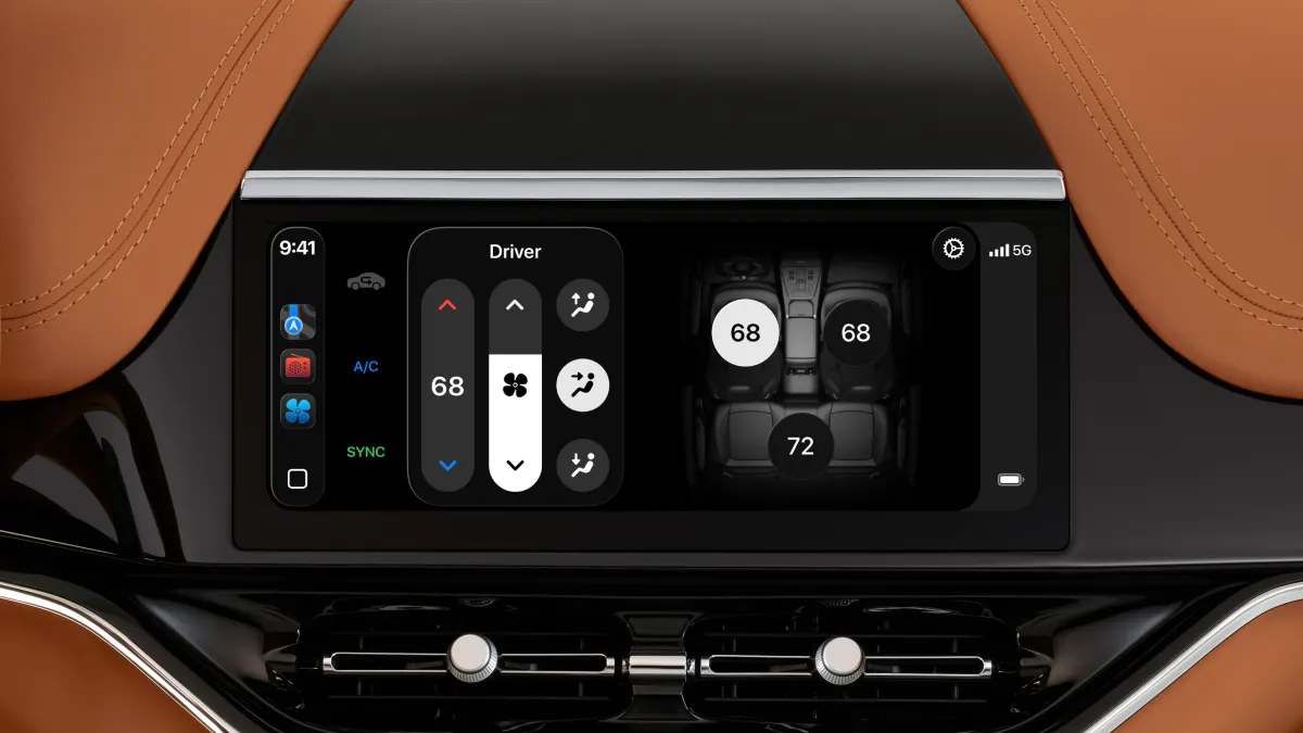 iOS 26 功能解析:Apple Intelligence 來襲,iPhone 進入 AI 個人時代 32 CarPlay Ultra 在駕駛者所有螢幕上提供整齊一致的體驗,而且能控制如收音機和空調等車輛功能,現在推出全新設計,進一步提升美感。